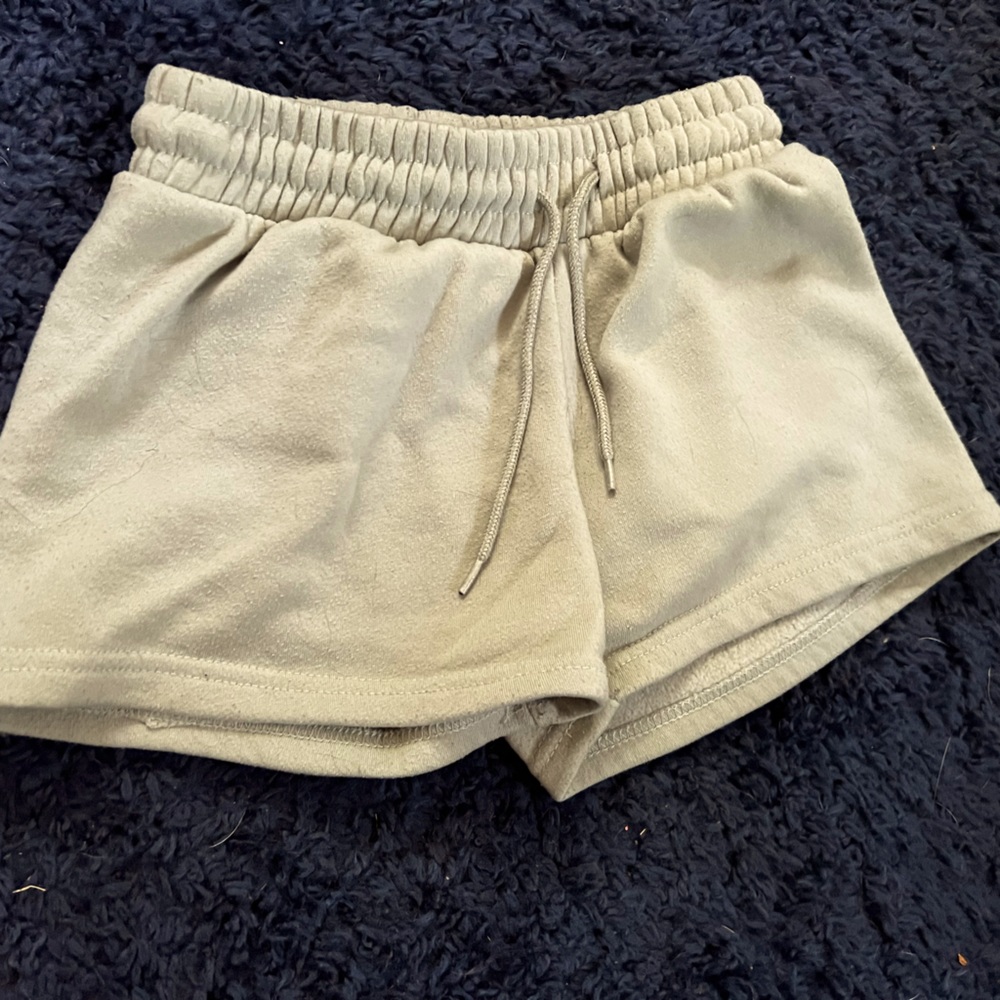Green women sweat shorts